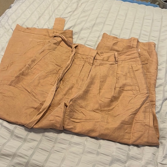 NEW wilfred aritzia allant linen pants brown size 8 - Picture 2 of 3